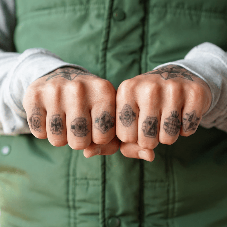 Russian Criminal Knuckle Tattoo Set – TattooIcon